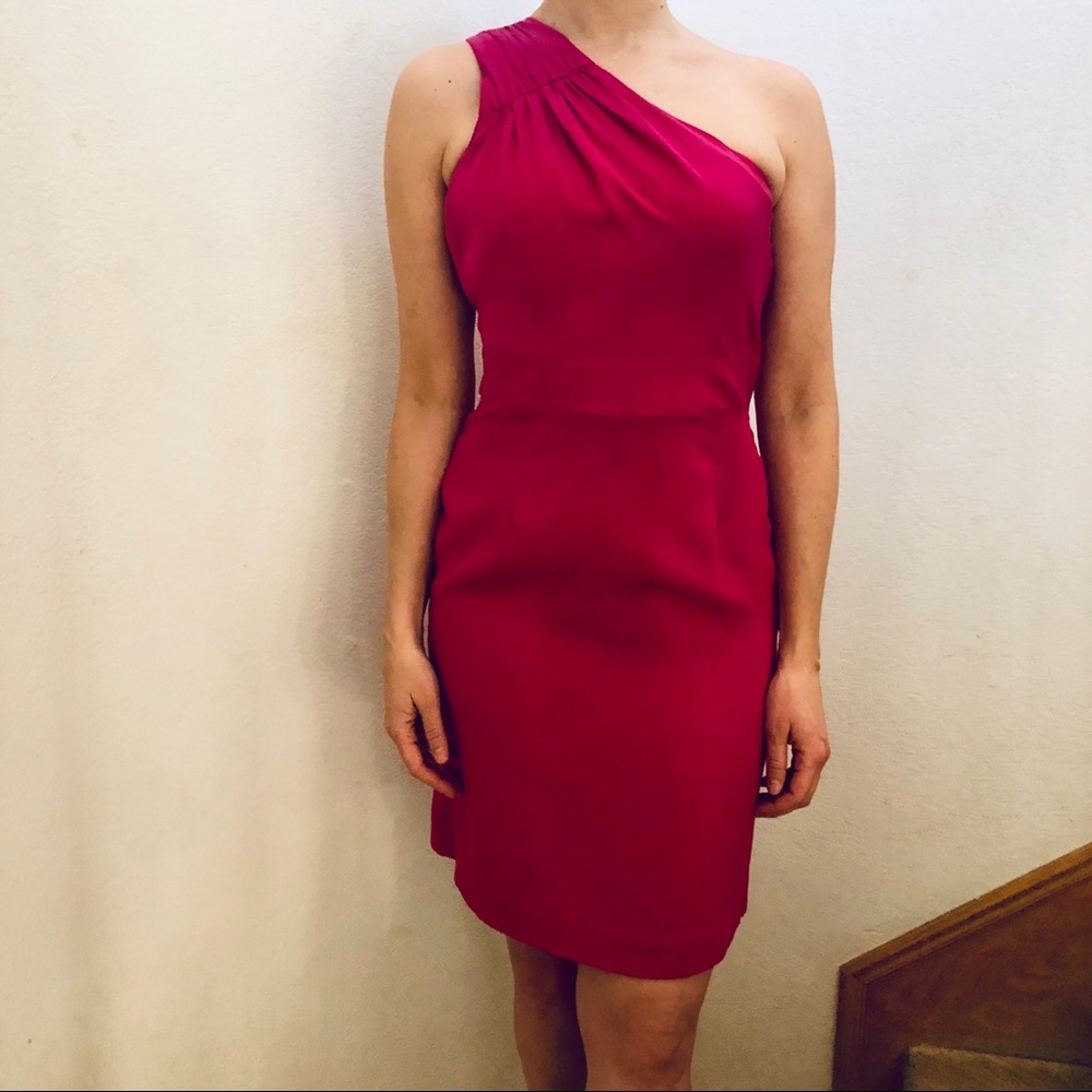 Fushia NWT One Shoulder Light Cocktail Dress
